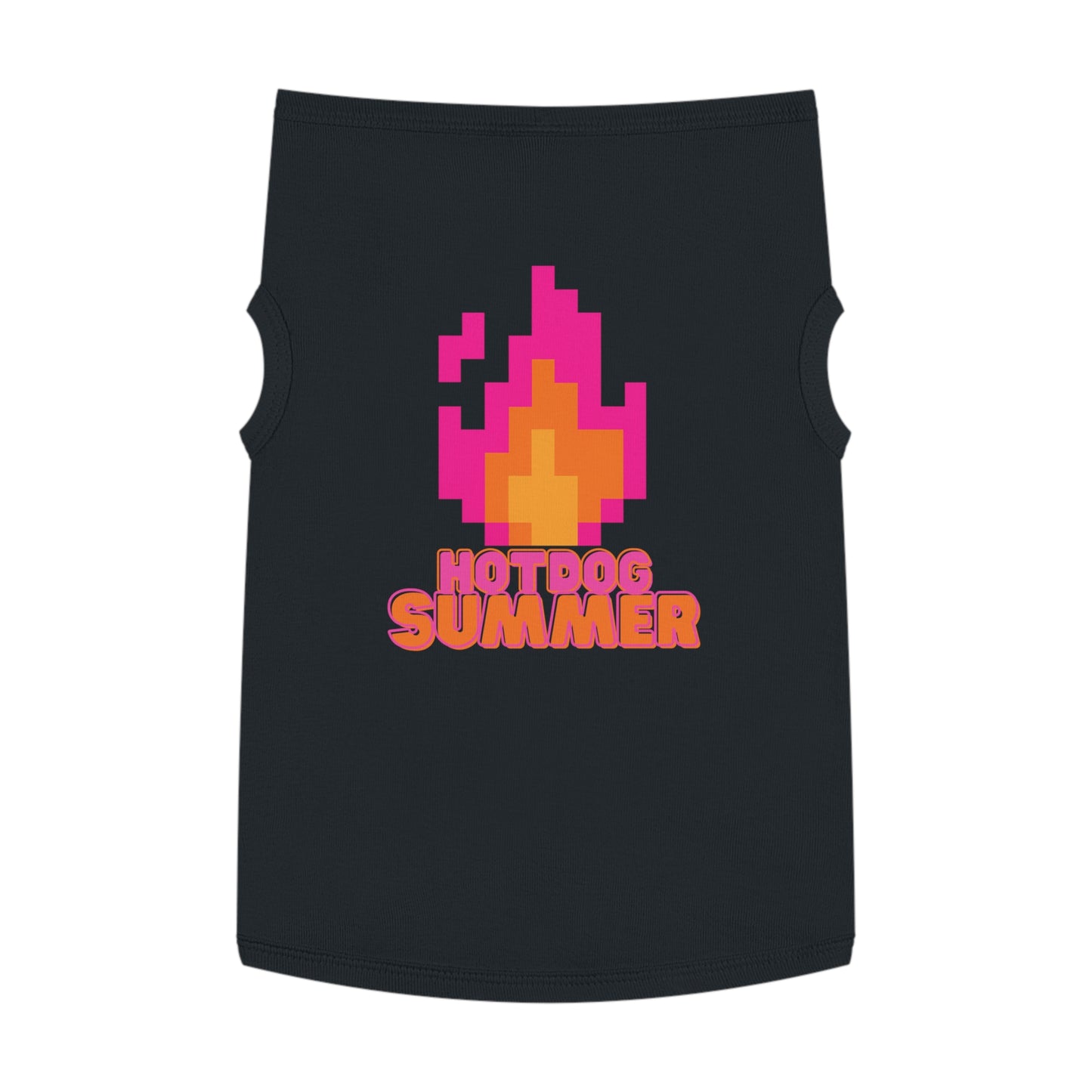 Pet Tank Top — 'Hotdog Summer' Retro Pixel Flame Dog Tee