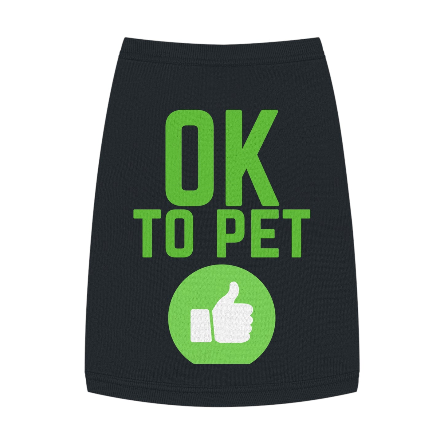 Pet Tank Top — "OK TO PET" Green Thumbs-Up Dog Tee