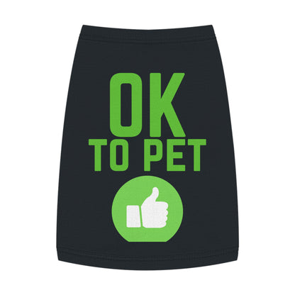 Pet Tank Top — "OK TO PET" Green Thumbs-Up Dog Tee