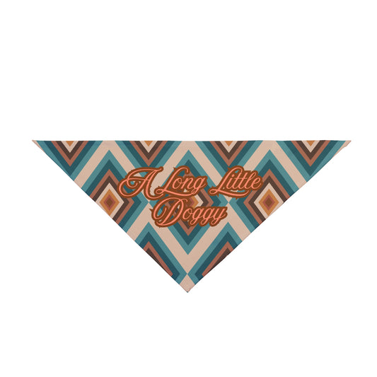 Retro Chevron 'A Long Little Doggy' Pet Bandana — Boho Dog Accessory