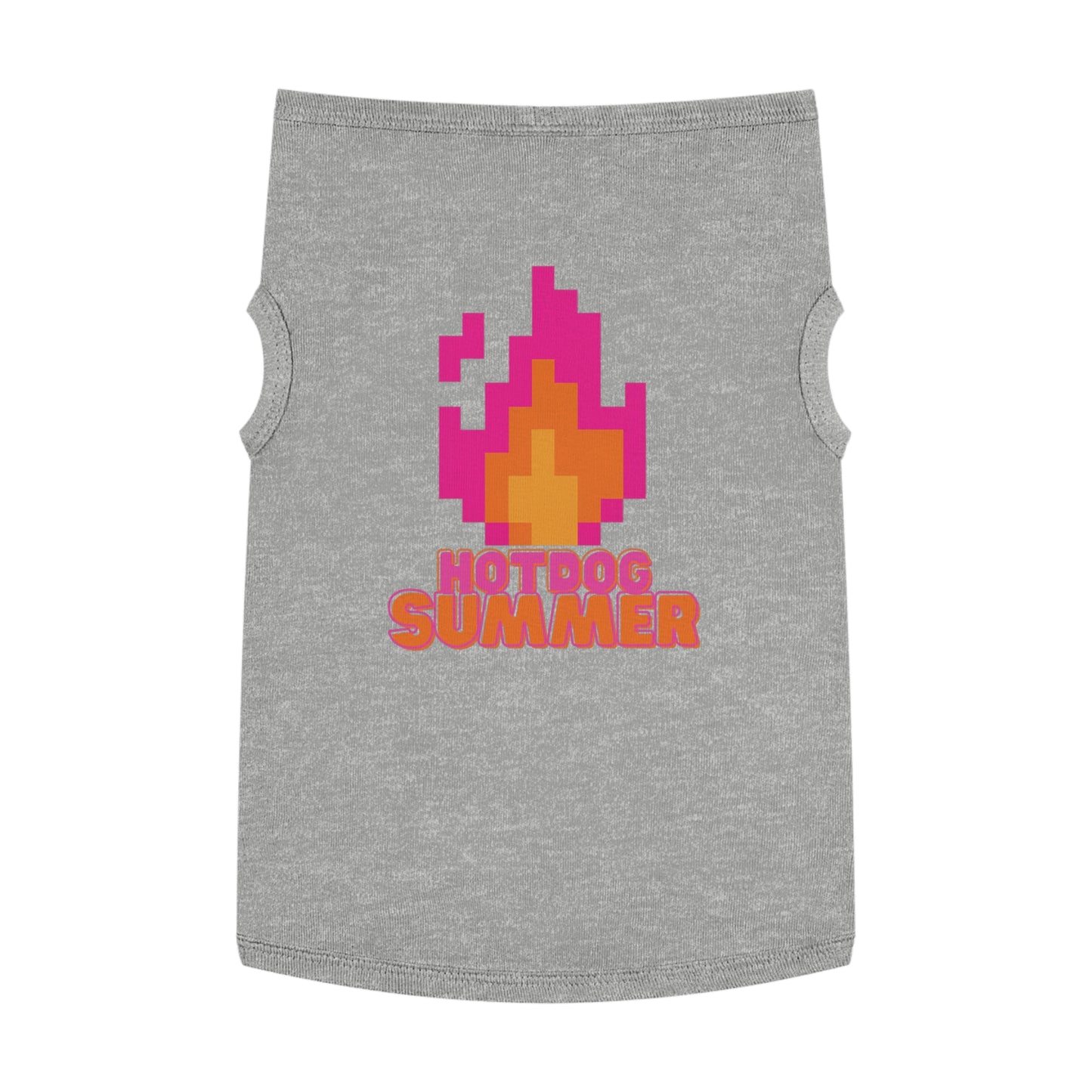 Pet Tank Top — 'Hotdog Summer' Retro Pixel Flame Dog Tee