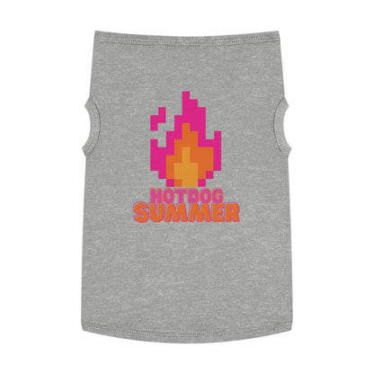 Pet Tank Top — 'Hotdog Summer' Retro Pixel Flame Dog Tee