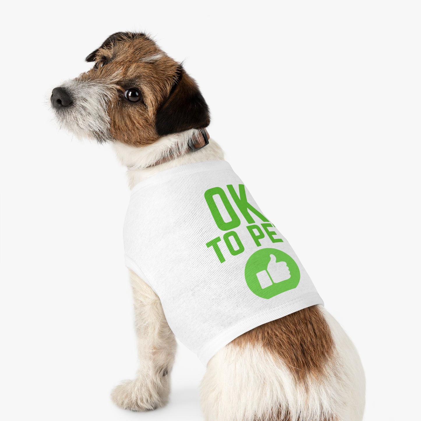 Pet Tank Top — "OK TO PET" Green Thumbs-Up Dog Tee