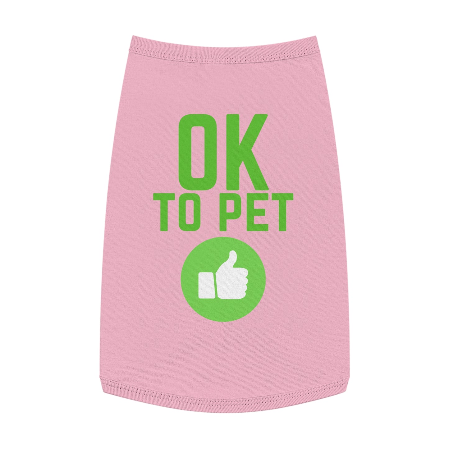 Pet Tank Top — "OK TO PET" Green Thumbs-Up Dog Tee