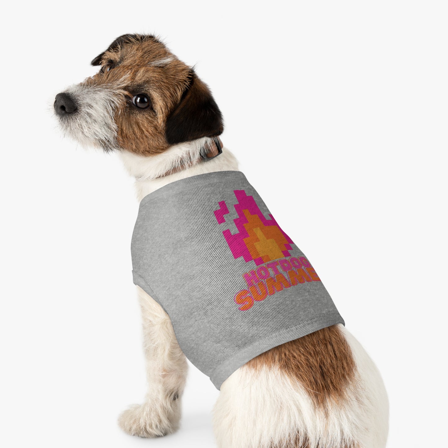 Pet Tank Top — 'Hotdog Summer' Retro Pixel Flame Dog Tee