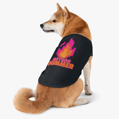 Pet Tank Top — 'Hotdog Summer' Retro Pixel Flame Dog Tee