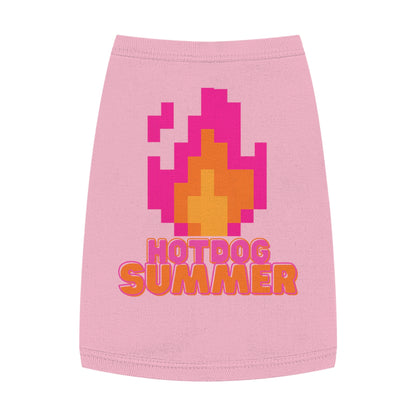 Pet Tank Top — 'Hotdog Summer' Retro Pixel Flame Dog Tee