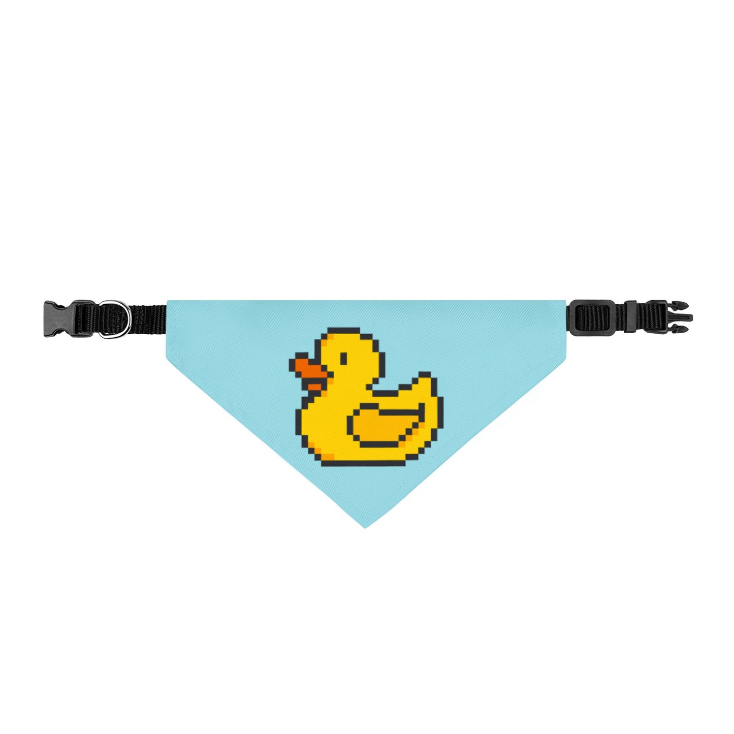Pixel Duck Clip-On Pet Bandana — Cute Retro Rubber Duck Dog & Cat Accessory