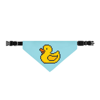 Pixel Duck Clip-On Pet Bandana — Cute Retro Rubber Duck Dog & Cat Accessory
