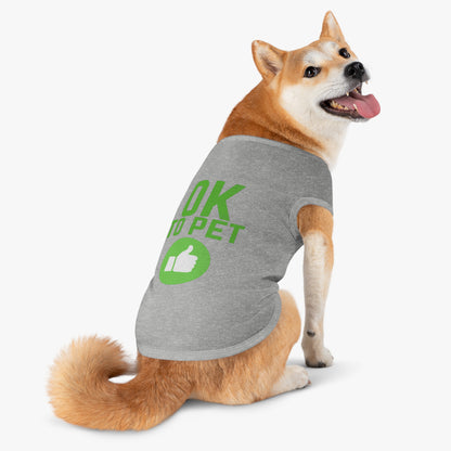 Pet Tank Top — "OK TO PET" Green Thumbs-Up Dog Tee