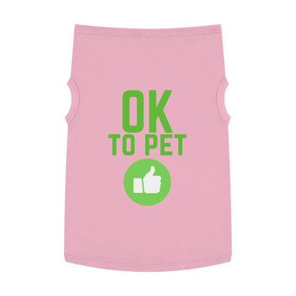 Pet Tank Top — "OK TO PET" Green Thumbs-Up Dog Tee