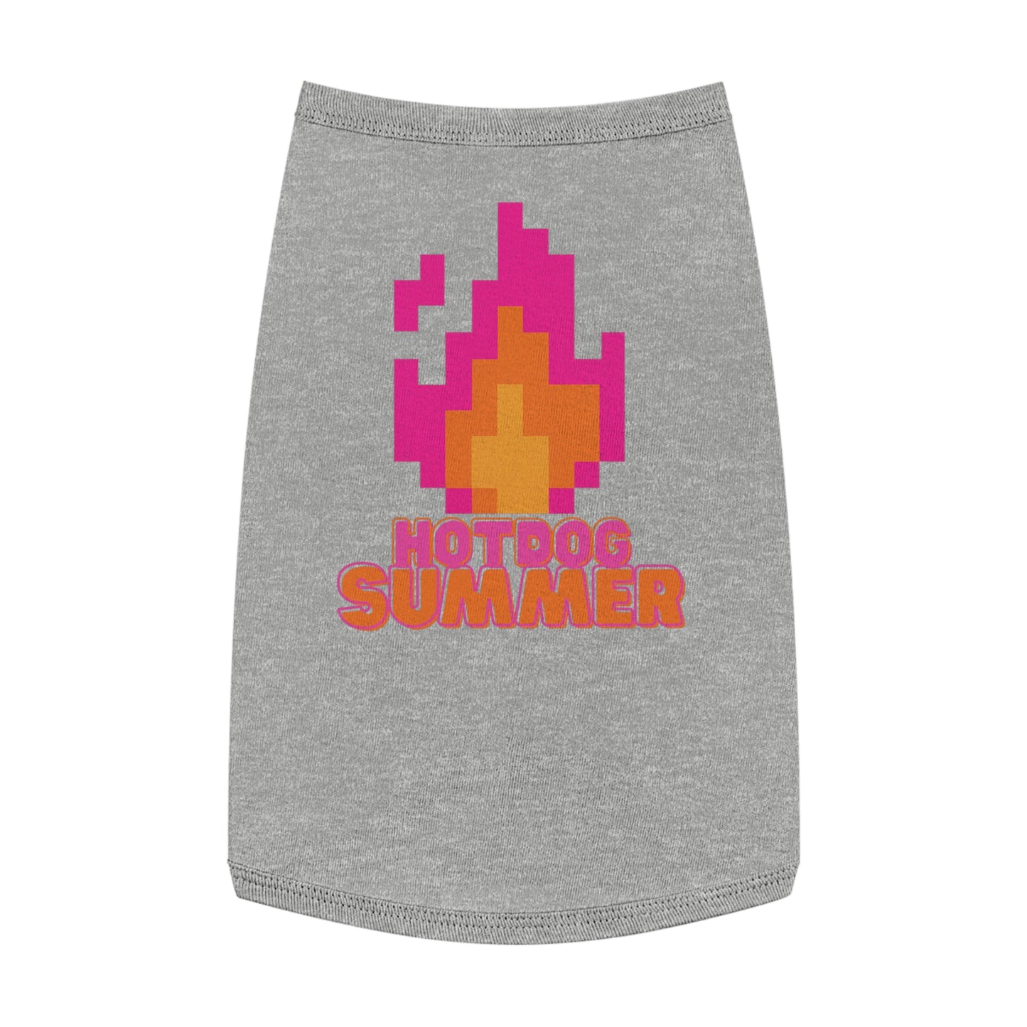 Pet Tank Top — 'Hotdog Summer' Retro Pixel Flame Dog Tee