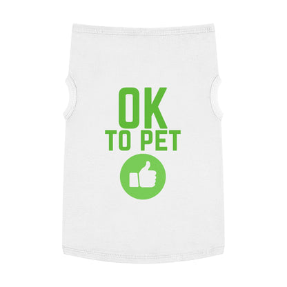 Pet Tank Top — "OK TO PET" Green Thumbs-Up Dog Tee