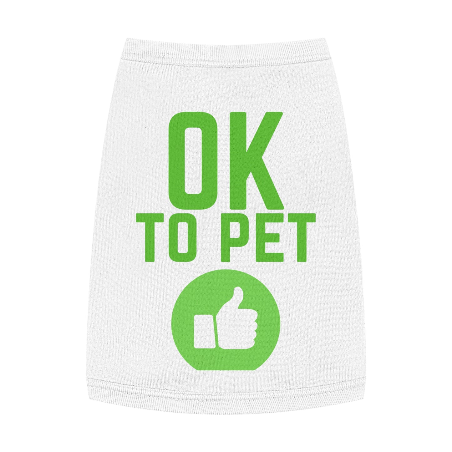 Pet Tank Top — "OK TO PET" Green Thumbs-Up Dog Tee