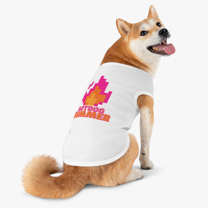 Pet Tank Top — 'Hotdog Summer' Retro Pixel Flame Dog Tee