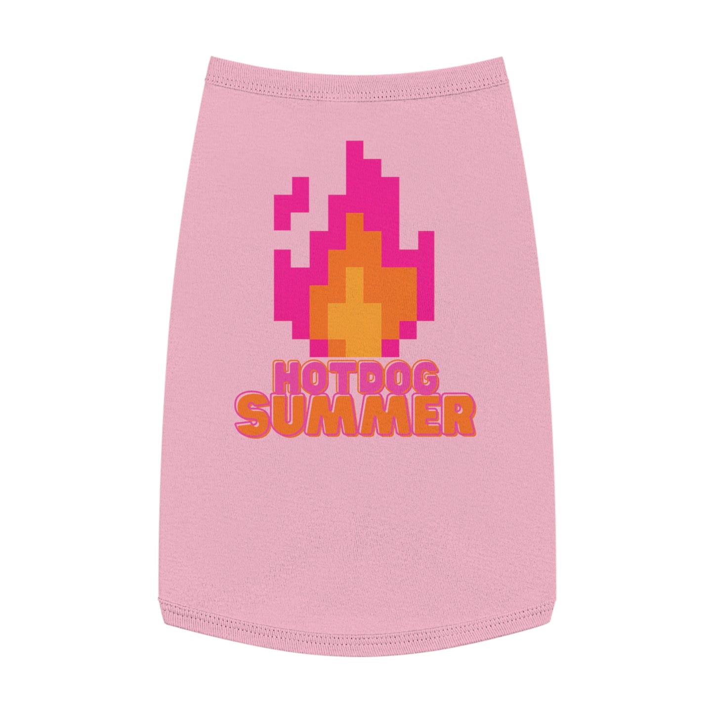 Pet Tank Top — 'Hotdog Summer' Retro Pixel Flame Dog Tee