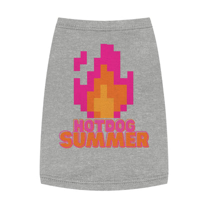 Pet Tank Top — 'Hotdog Summer' Retro Pixel Flame Dog Tee