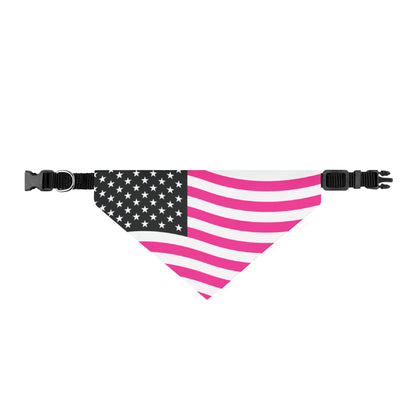 Pink American Flag Clip-On Pet Bandana