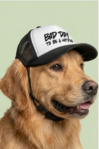 “Bad Day to Be a Hotdog” Matching Dog Foam Cap