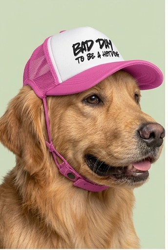 “Bad Day to Be a Hotdog” Matching Dog Foam Cap