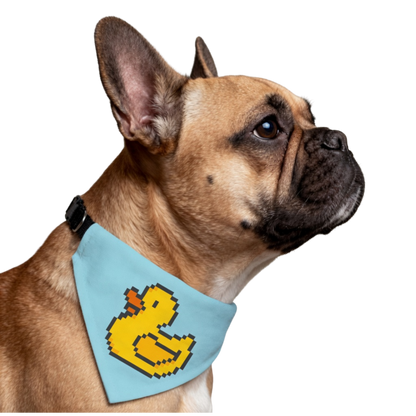 Pixel Duck Clip-On Pet Bandana — Cute Retro Rubber Duck Dog & Cat Accessory