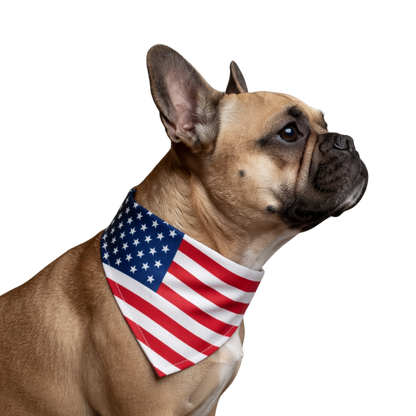 American Flag Clip-On Pet Bandana — Patriotic Dog & Cat Collar Accessory for 4th of July
