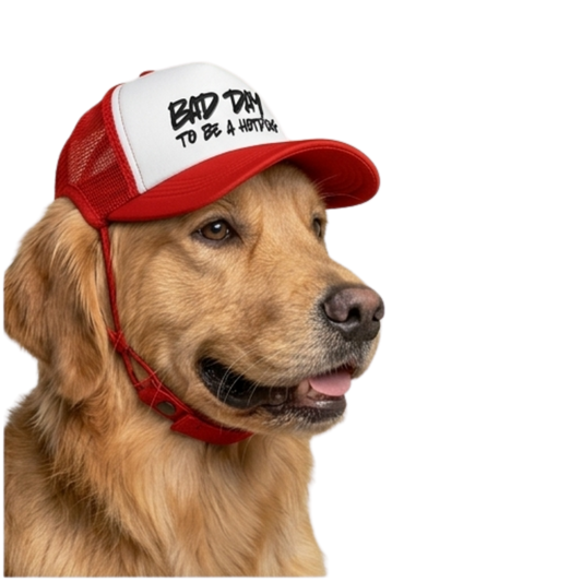“Bad Day to Be a Hotdog” Matching Dog Foam Cap