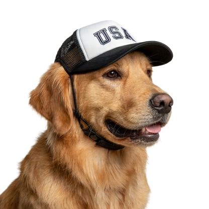 USA Foam Dog Trucker Hat – Patriotic Mesh Cap