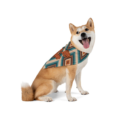 Retro Chevron 'A Long Little Doggy' Pet Bandana — Boho Dog Accessory
