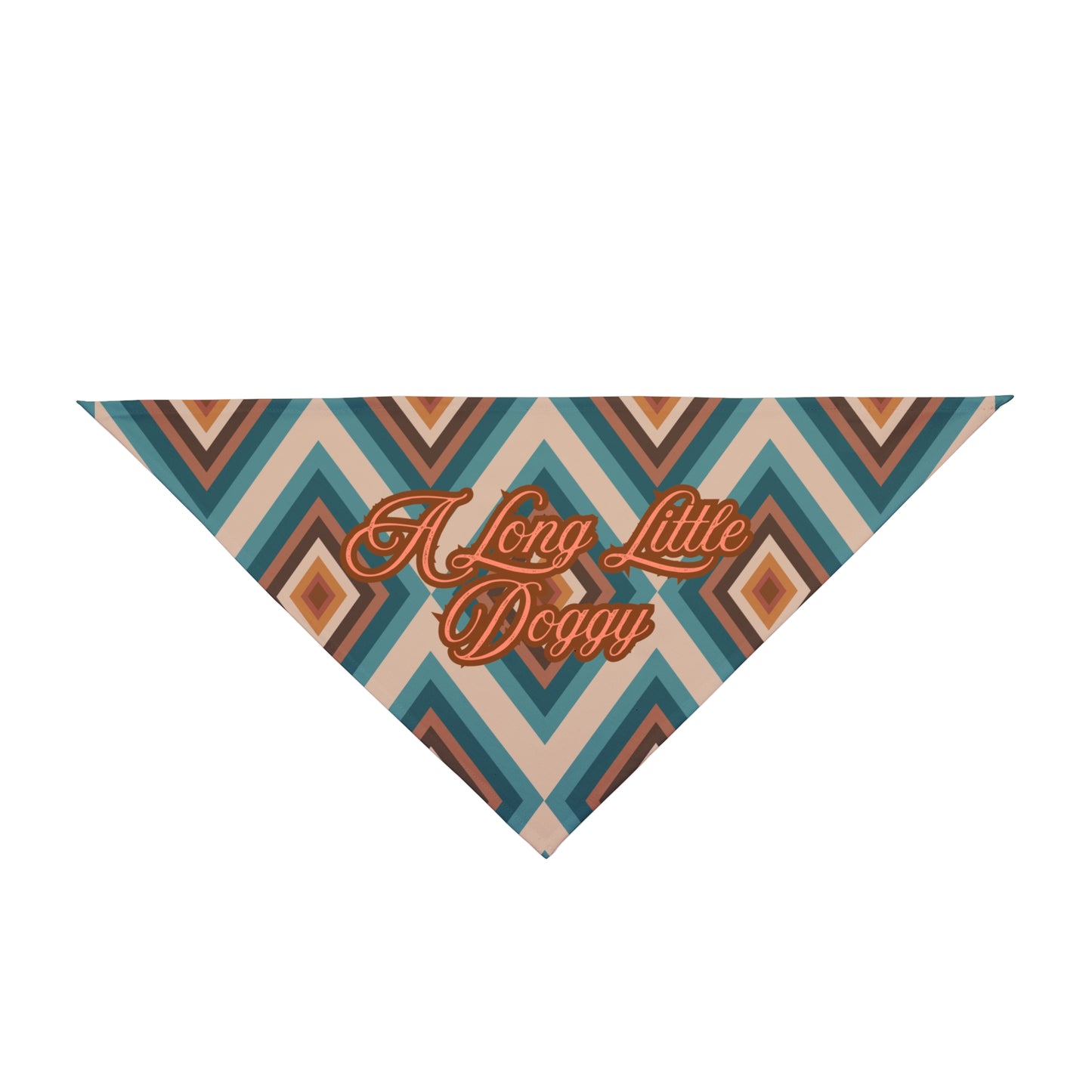 Retro Chevron 'A Long Little Doggy' Pet Bandana — Boho Dog Accessory