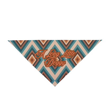 Retro Chevron 'A Long Little Doggy' Pet Bandana — Boho Dog Accessory