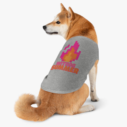 Pet Tank Top — 'Hotdog Summer' Retro Pixel Flame Dog Tee