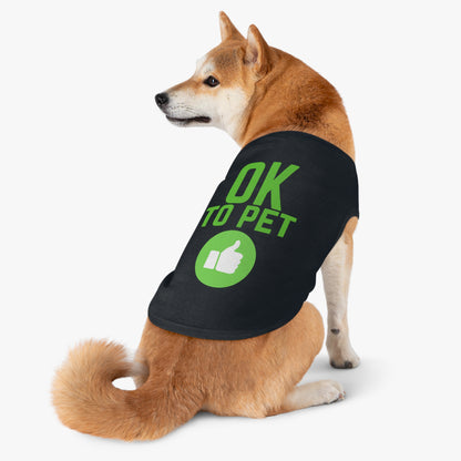 Pet Tank Top — "OK TO PET" Green Thumbs-Up Dog Tee
