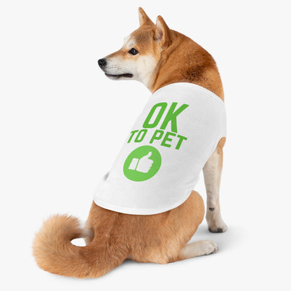 Pet Tank Top — "OK TO PET" Green Thumbs-Up Dog Tee