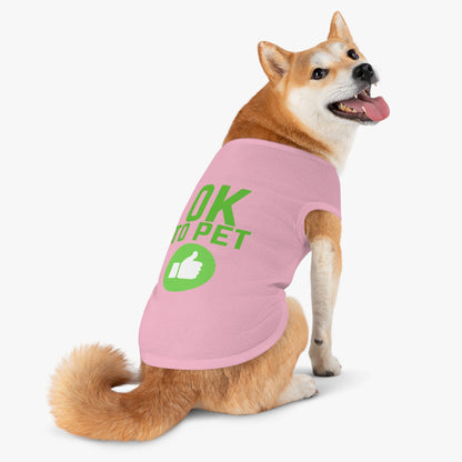 Pet Tank Top — "OK TO PET" Green Thumbs-Up Dog Tee