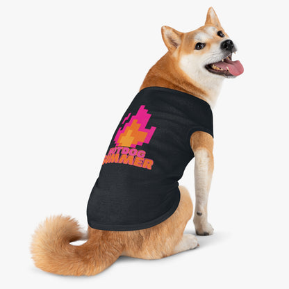 Pet Tank Top — 'Hotdog Summer' Retro Pixel Flame Dog Tee