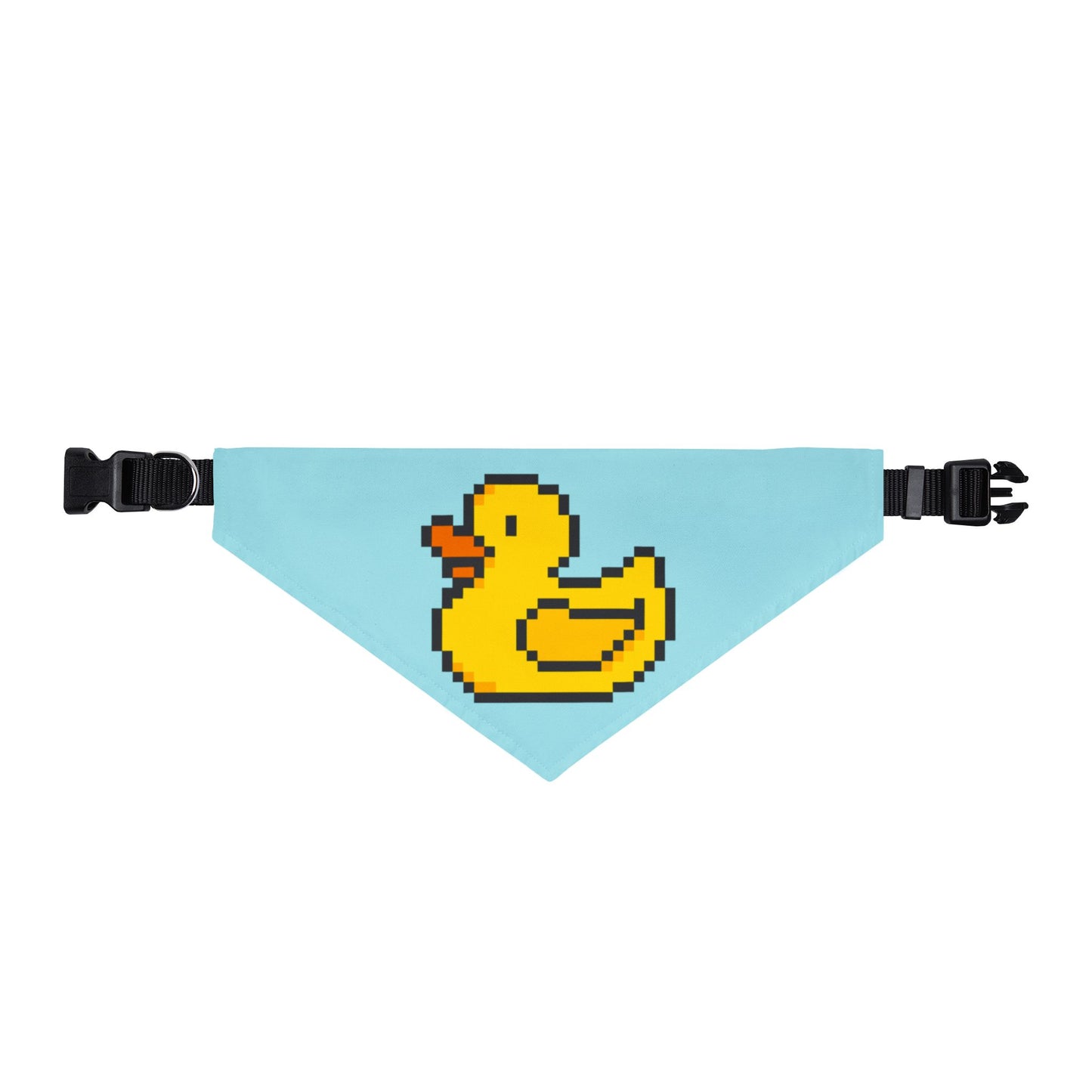 Pixel Duck Clip-On Pet Bandana — Cute Retro Rubber Duck Dog & Cat Accessory
