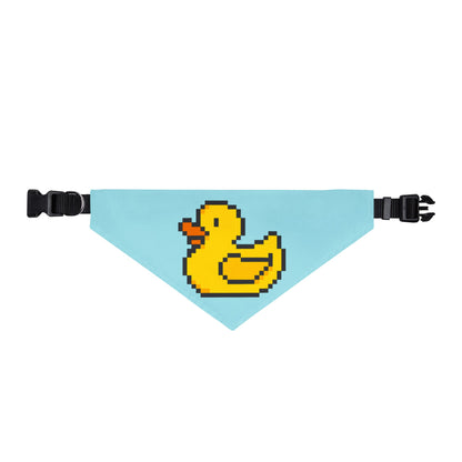 Pixel Duck Clip-On Pet Bandana — Cute Retro Rubber Duck Dog & Cat Accessory
