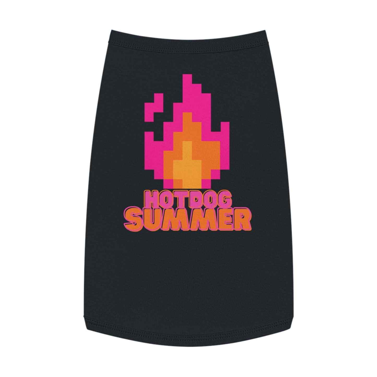 Pet Tank Top — 'Hotdog Summer' Retro Pixel Flame Dog Tee