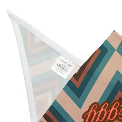 Retro Chevron 'A Long Little Doggy' Pet Bandana — Boho Dog Accessory
