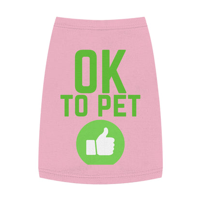 Pet Tank Top — "OK TO PET" Green Thumbs-Up Dog Tee