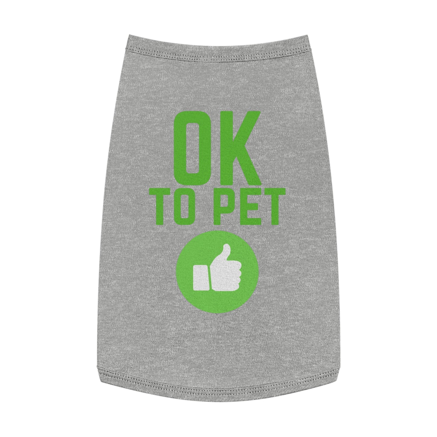 Pet Tank Top — "OK TO PET" Green Thumbs-Up Dog Tee
