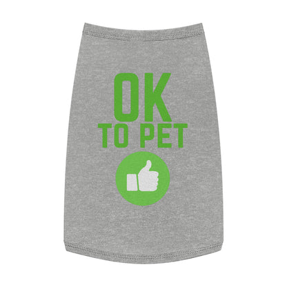 Pet Tank Top — "OK TO PET" Green Thumbs-Up Dog Tee