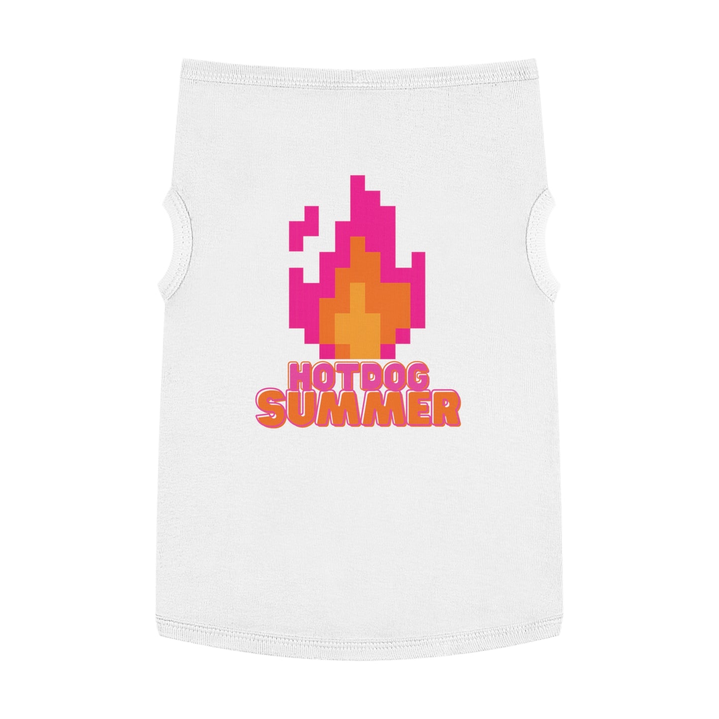 Pet Tank Top — 'Hotdog Summer' Retro Pixel Flame Dog Tee