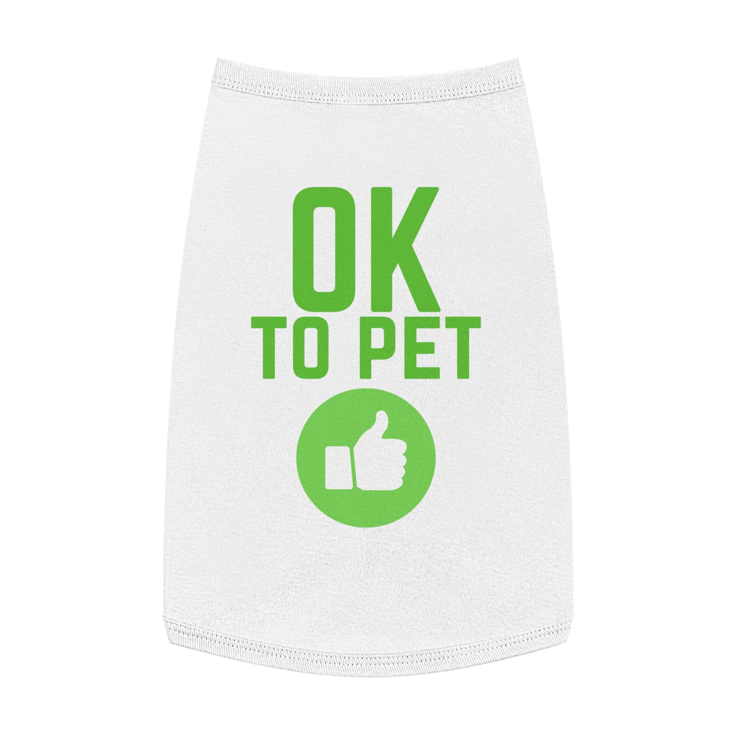 Pet Tank Top — "OK TO PET" Green Thumbs-Up Dog Tee