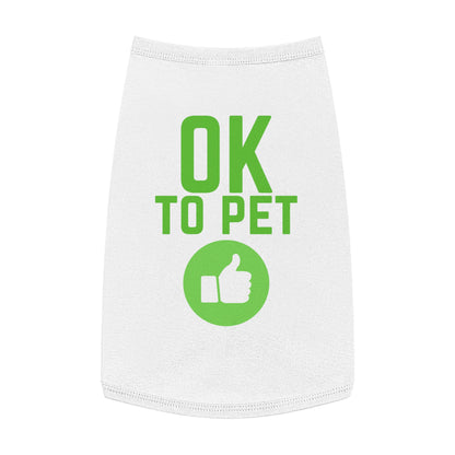 Pet Tank Top — "OK TO PET" Green Thumbs-Up Dog Tee