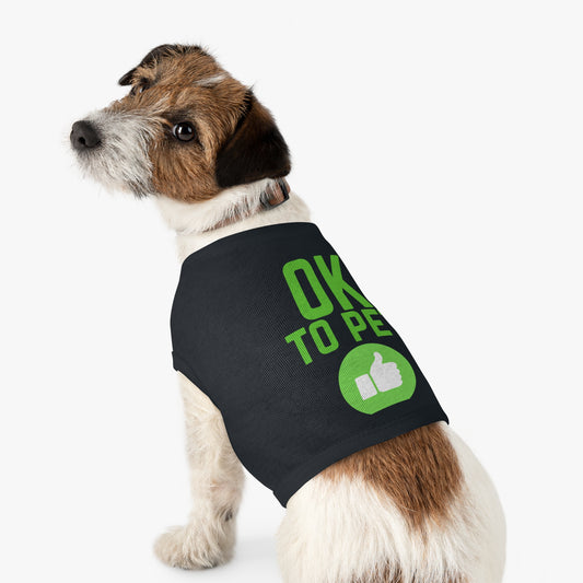 Pet Tank Top — "OK TO PET" Green Thumbs-Up Dog Tee