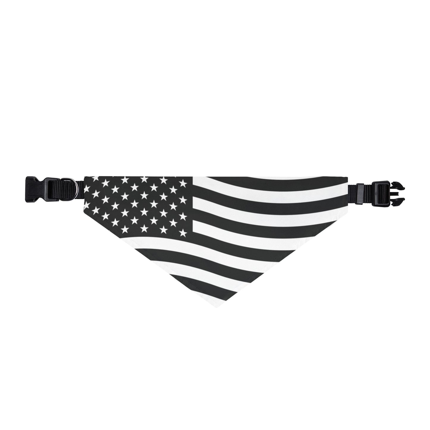 American Flag Clip-On Pet Bandana – Black & White Patriotic Collar Accessory