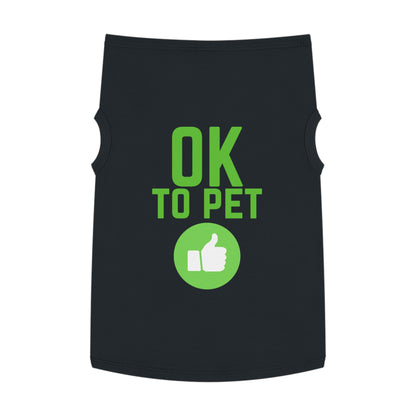 Pet Tank Top — "OK TO PET" Green Thumbs-Up Dog Tee