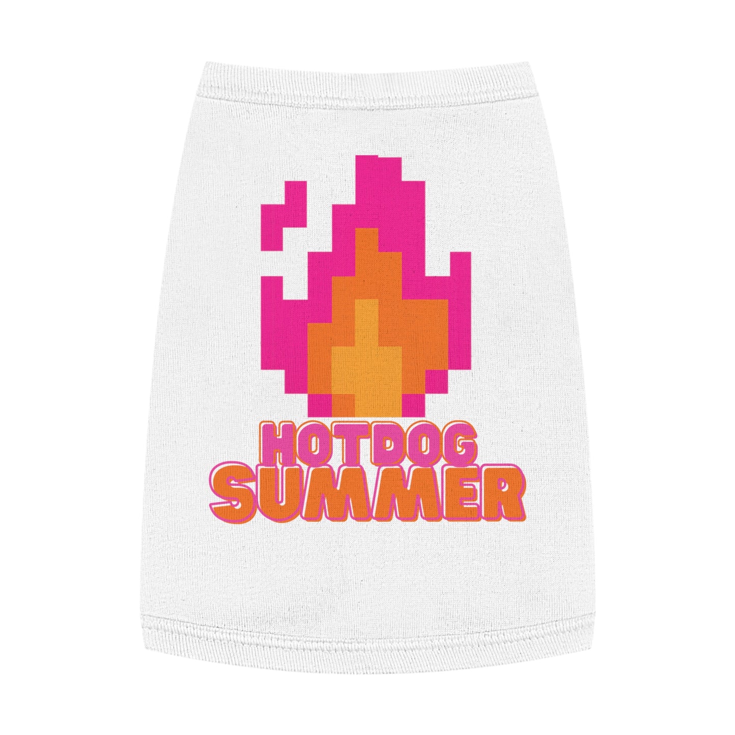 Pet Tank Top — 'Hotdog Summer' Retro Pixel Flame Dog Tee